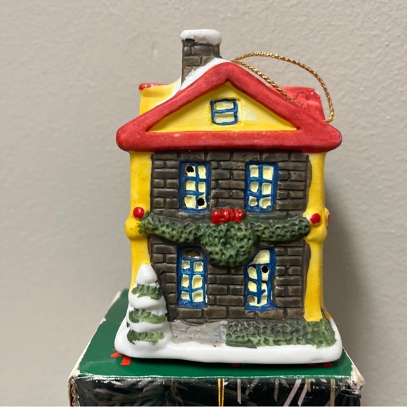 This Badcock 1995 School Building Village Bell Christmas Tree Ornament - Picture 2 of 6